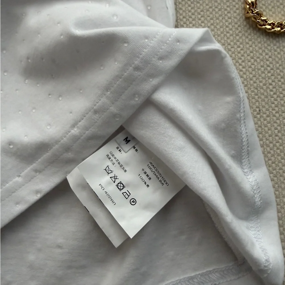 Alexander Wang White Tee with Black Logo - Picture 4 of 6